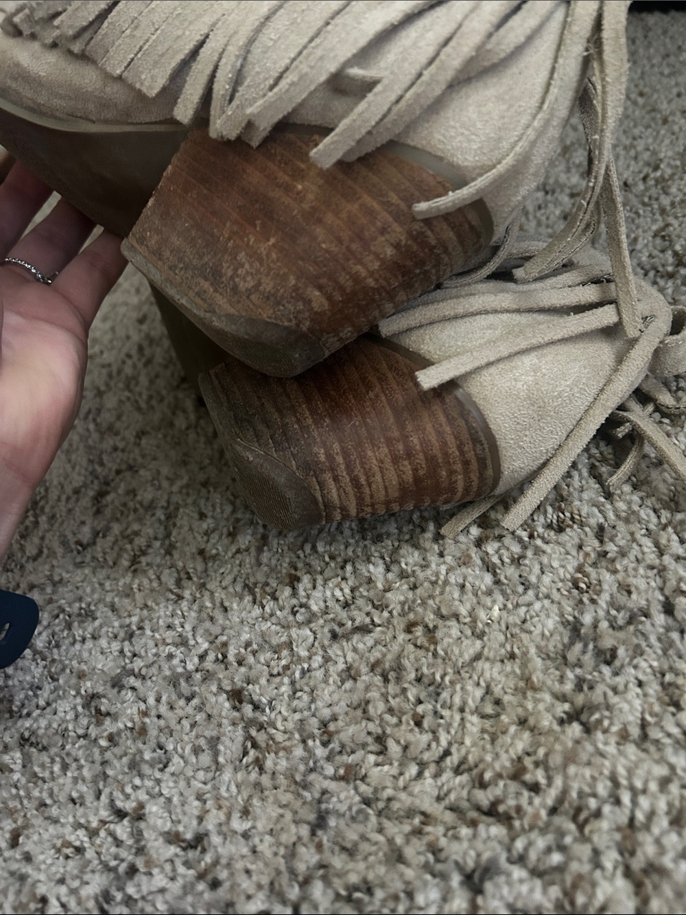Coconuts by Matisse Suede Fringe Ankle Booties - Taupe - Picture 6 of 6